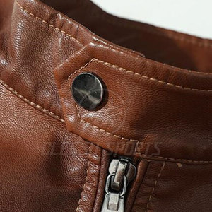Veste en cuir pour homme, style vintage, coupe ajustée, élégante, confortable, tendance, vêtements d'extérieur - Product Image 4