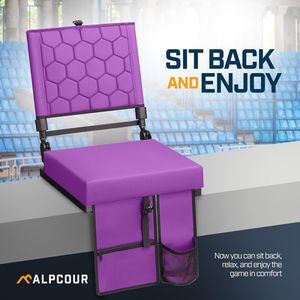 Folding Reclining Stadium <b>Chair</b> with Back Support for Bleachers - Product Image 2
