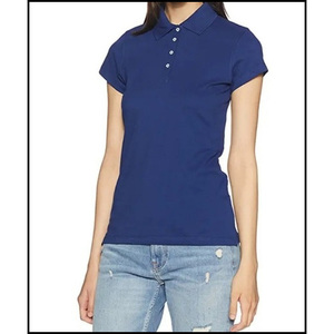 Polo femme en coton piqué premium, coupe ajustée, respirant, manches courtes, uniforme de bureau, décontracté, logo personnalisé - Product Image 1