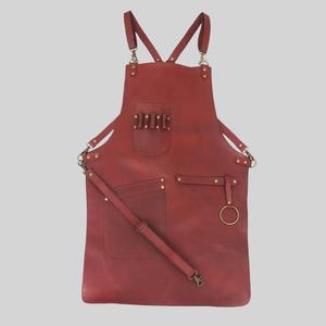 Delantal de Cuero de Grano Completo con Múltiples Bolsillos, Ajustable en la Espalda, Ropa de Trabajo para Hombres y Mujeres - Product Image 1