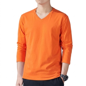 T-shirt formel à manches longues en coton 100% de qualité supérieure, coupe ample, doux, respirant, confortable, imprimé numériquement, directement de l'usine - Product Image 1