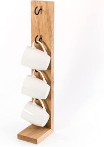 Étagère d'angle en bois multifonctionnelle à un seul niveau, faite à la main, présentoir sur pied pour tasses, mugs et café, rangement de cuisine - Product Image 4