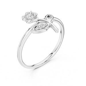 Anillo de Oro Amarillo de 14K con Diamante Cultivado en Laboratorio para Mujer |   Ropa de Fiesta |   Diamante Cultivado Nuevo - Product Image 3