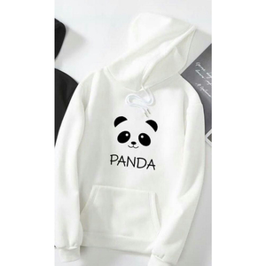 Sudadera con Capucha Extra Grande con Estampado de Panda Blanco, Ecológica, de Algodón French Terry, con Bolsillo, Diseño de Dibujos Animados, Casual, Unisex, para Otoño - Product Image 1