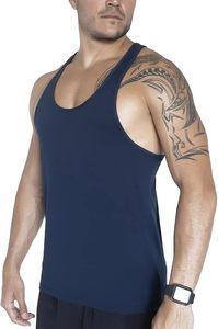 Custom Mens Gym Stringer <b>Tank</b> <b>Top</b> <b>Knitted</b> Breathable Lightweight Stretch Bodybuilding Workout Shirt - Product Image 3