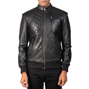 SAAR INDUSTRIES Unisex Blue Genuine <b>Leather</b> Classic Zip <b>Winter</b> Motorcycle Bomber <b>Jacket</b> Waterproof Windproof Eco-Friendly - Product Image 6