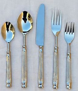 Eco Friendly Flatware <b>Set</b> 18/<b>8</b> Stainless Steel Mirror polish Cutlery <b>Set</b> With Resin & Bone Inlay Handle <b>Dinnerware</b> Tableware <b>Set</b> - Product Image 2