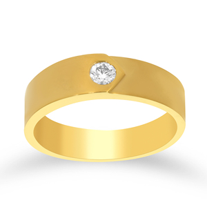 Premium 14K 18K Yellow Gold Solitaire Diamond Band <b>Ring</b> Round Flush Set Wedding Anniversary <b>Ring</b> Fine Jewelry - Product Image 1