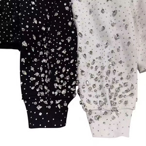 Sweat-shirt à capuche zippé personnalisé de luxe entièrement orné de strass pour hommes et femmes, style streetwear Y2K, coupe oversize, motif floral en cristal brillant, tissu épais - Product Image 4