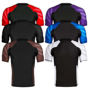 Camiseta de Compresión Sublimada Personalizada de Manga Corta para Entrenamiento de MMA y BJJ, Ropa Deportiva de Jiu Jitsu - Product Image 1