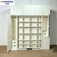 Lit mural pliant invisible rotatif en bois, design moderne personnalisable, taille double/queen, avec bibliothèque et armoire, vente chaude