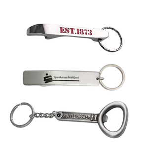 Décapsuleur porte-clés personnalisé en acier inoxydable/alliage de zinc avec impression UV, idéal pour souvenirs et cadeaux de mariage - Product Image 1