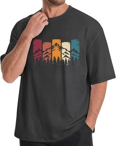 เสื้อยืดโอเวอร์ไซส์สำหรับผู้ชายเสื้อเชิ้ตระบายอากาศใส่สบายทรงหลวมแขนสั้นทันสมัย - Product Image 4