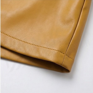 Jupe mini asymétrique en similicuir taille haute pour femme, style sexy, couleur unie, toutes saisons - Product Image 6