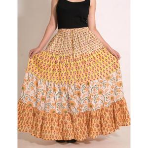 Vintage Style Cotton <b>Skirt</b> Handmade Indian Printed <b>Boho</b> Festival Long <b>Skirt</b> for Women - Product Image 1