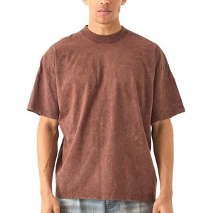 Fabricante de Ropa, Camisetas Personalizadas para Hombre, Camisetas de Talla Grande, Camisetas con Lavado Ácido, Camisetas Lisas de Algodón 100% de Gran Gramaje, Talla Grande - Product Image 1