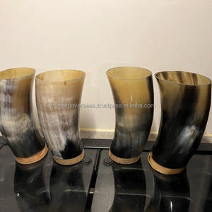 Gobelet à boire en corne de bœuf de style viking |   Vaisselle traditionnelle en corne faite à la main - Product Image 3
