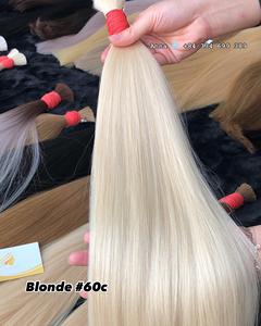 Extensiones de Cabello Remy Hechas en Vietnam, Doble Trama, Virgen, Sedoso, Liso, Ondulado, Rubio, Alta Calidad, 100% de un Solo Donante, Decoloración - Product Image 2