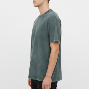 T-shirt en coton léger délavé pour homme, 230 GSM, coupe classique, col rond, manches courtes, respirant, doux, confortable, usage quotidien, OEM - Product Image 4