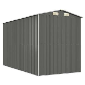 Light Gray 75.6"x140.6"x87.8" Galvanized Steel <b>Garden</b> <b>Shed</b> <b>Storage</b> Solution - Product Image 6