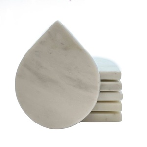 hot selling Elegant Teardrop Shaped Marble Coasters Set for Stylish Home Table Decor Premium Drinkware Accessories - Product Image 1