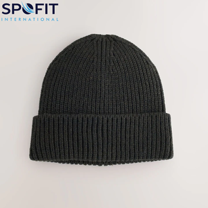 Gorros de Punto Jacquard de Algodón 100% Transpirables e Impermeables para Invierno, con Logotipo Personalizado Bordado al por Mayor, para Playa - Product Image 1