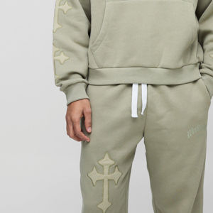 High Quality Custom Eco-Friendly Winter <b>Tech</b> Fleece Flared Tracksuits Men's Plus Size 100% Cotton Breathable Lightweight Sets - Product Image 4