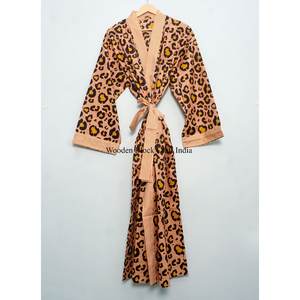 Vestido Kimono de Algodón 100% Ecológico, Estilo Casual Floral para Playa, Diseño sin Botones, Alta Demanda, Exportador Indio - Product Image 1