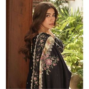 Robe Salwar Kameez pour femmes de haute qualité, en tissu léger d'été, 3 pièces, broderie cousue, style indien pakistanais, séchage rapide - Product Image 2