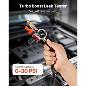 Tester di perdite Turbo Boost con cappuccio in alluminio 6061 da 4 e 3 pollici, adattatore manometro 0-30 PSI per il controllo della pressione del tubo di aspirazione dell'auto - Product Image 2