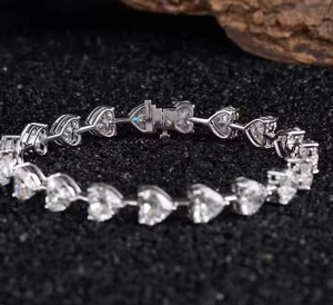 Moissanite Diamond Bracelet <b>for</b> Women and <b>Men</b>, Mix Cut Diamond Bracelet <b>For</b> Wedding, White Gold moissanite Bracelet - Product Image 3