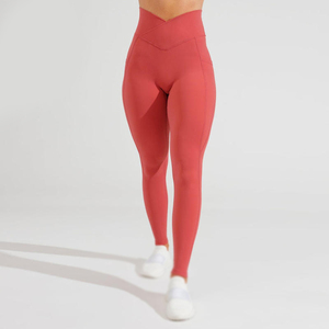 High Waist Full Length Yoga Leggings Seamless Stretch Spandex Nylon Solid Color Women's Fitness Pants - Product Image 1