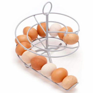 Support à œufs en spirale en métal fait main, distributeur d'œufs, organiseur gain de place pour œufs frais, pour la cuisine et la décoration de ferme - Product Image 1