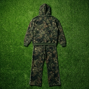 Mens Dark Green <b>Camouflage</b> Hoodie <b>Tracksuit</b> Set Wide Leg Pants Streetwear Sportswear Custom Matching Outfit - Product Image 6