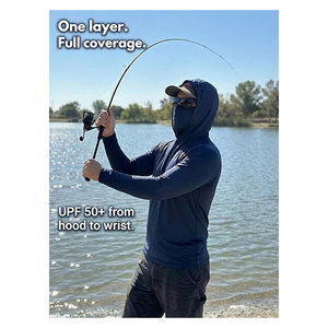 Sudadera con Capucha de Pesca para Hombre con Protección Solar y Máscara Facial UPF 50+, Camisa de Trabajo de Compresión de Manga Larga de Secado Rápido para Construcción - Product Image 2