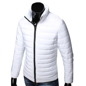 Autumn Winter 2025 Men's Puffer <b>Jacket</b> Outerwear Solid Color Stand Collar Hood Zipper Closure Pockets Zipper Closure Men Coat - Product Image 1