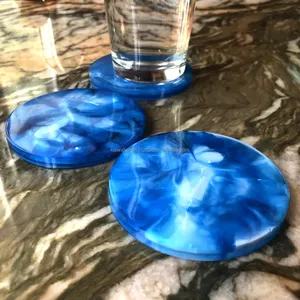 Posavasos de Resina de Diseño Personalizado, Estilo Clásico, Color Azul, Forma Elegante, Alta Calidad, Ecológico, Desechable, para Uso en el Hogar y Restaurantes, KISWAH - Product Image 5