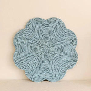 Handmade Flower Rattan Placemat Avocado <b>Green</b> Woven Tablemat Heat Resistant <b>Coaster</b> Creative Dining Room Tableware Decoration - Product Image 3