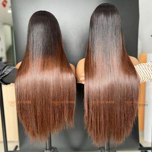 Meilleur Prix de Gros Pointe Brune Extensions de Cheveux Humains Vierges Vietnamiens Remy Style Droit HD pour Perruque Machine Double - Product Image 2