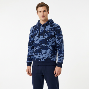 Ensemble de survêtement à capuche camouflage bleu pour garçons, manches longues, jogging décontracté avec poches latérales, vêtements d'automne - Product Image 5