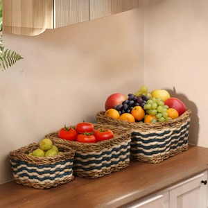 Jute & Seagrass <b>Square</b> Storage <b>Baskets</b> Set of 3 Handmade Storage <b>Basket</b> Wholesale eco-friendly Made in Viet Nam - Product Image 3