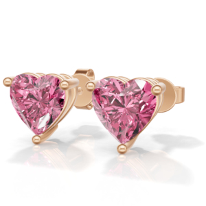 Heerani Jewels Natural 925 Sterling Silver Classic Stud Vermeil Rose Gold Unisex Engagement Wedding <b>Earrings</b> IGI Certified Claw - Product Image 2