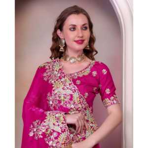 Designer Embroidered Party <b>Saree</b> for Career Elegant Wedding and Special Occasions - Product Image 4