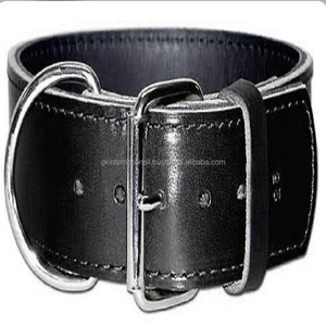 Collar de perro de cuero resistente de 2 pulgadas de cuero grueso de doble capa en todos los tamaños personalizados con hebilla de níquel de acero inoxidable y anillo en D - Product Image 4