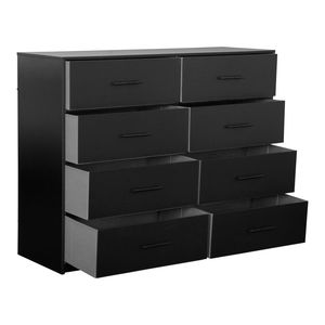 Commode à 8 tiroirs avec grands tiroirs en tissu, meuble de rangement noir - Product Image 6