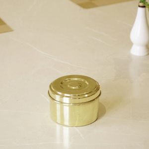 <b>Set</b> Of 2 Brass Laddu Storage <b>Box</b> Gold Polished For Tabletop Kitchen Storage Organizer Sweet <b>Box</b> Brass Mithai <b>Box</b> - Product Image 3
