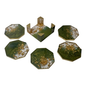 Imperial Crafted Home Handmade Resin Octagonal Costers Modern Customized Thickness Drink <b>Coaster</b> Heat Resistant Reusable Mats - Product Image 2