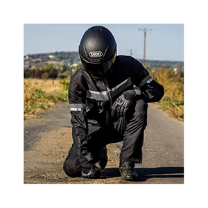Veste de moto pour homme, manches longues, impression réfléchissante, coupe-vent, couleurs contrastées, polyester, toutes saisons, équipement de conduite pour adultes - Product Image 2