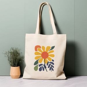 Bolsas de Mano de Lona con Cuentas de Conchas Marinas, Ecológicas, Reutilizables, Inspiradas en el Océano, con Parte Superior Abierta, para la Playa y Compras - Product Image 2