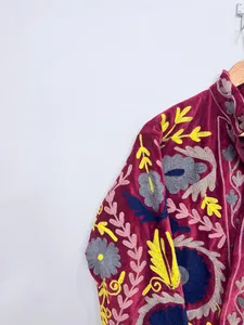 Chaqueta de Invierno Unisex de Algodón y Terciopelo de Lujo con Bordado Suzani, Estilo Bohemio Hindú, Transpirable y Resistente al Viento, para Compra al por Mayor - Product Image 4